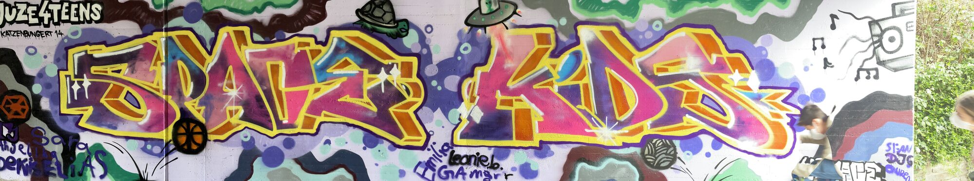 Graffiti in Bergheim, erstellt im Rahmen des Kulturrucksacks